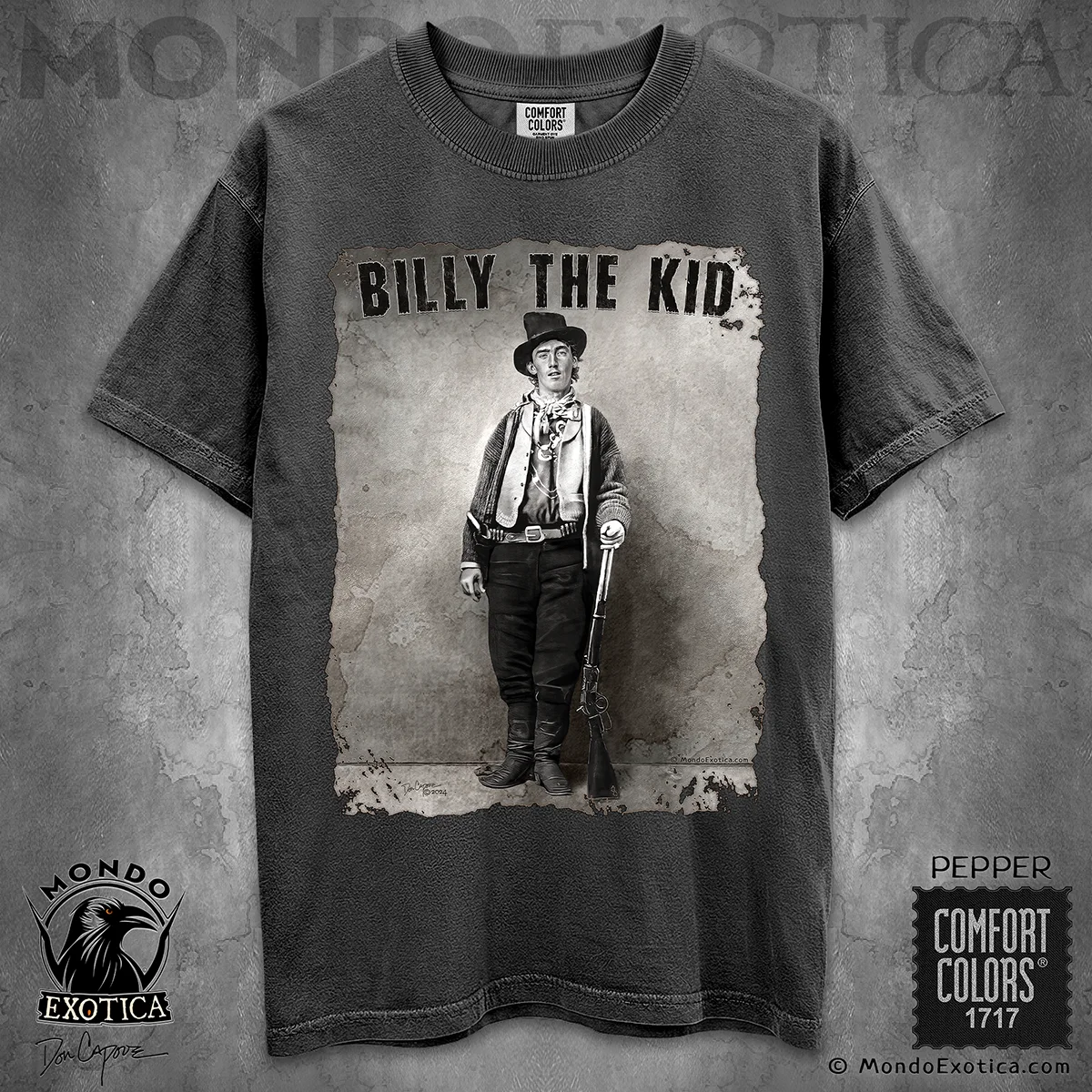 Billy the Kid T-Shirt featuring Wild West outlaw and gunslinger artwork by Don Capone
