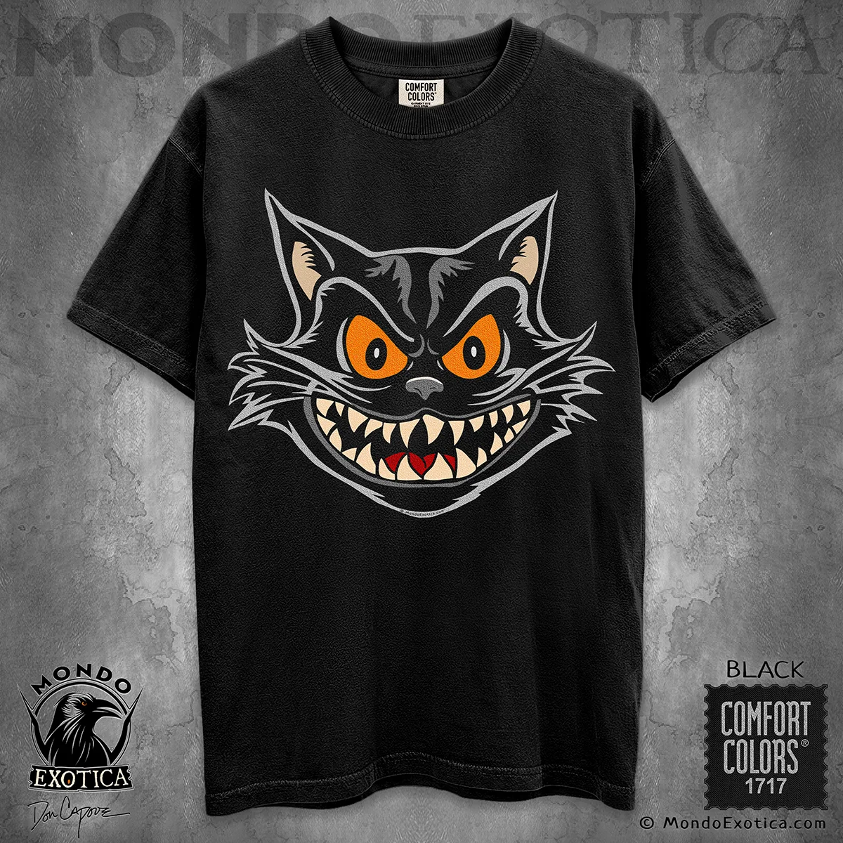 Black Cat T-Shirt featuring retro vintage cat artwork by Don Capone