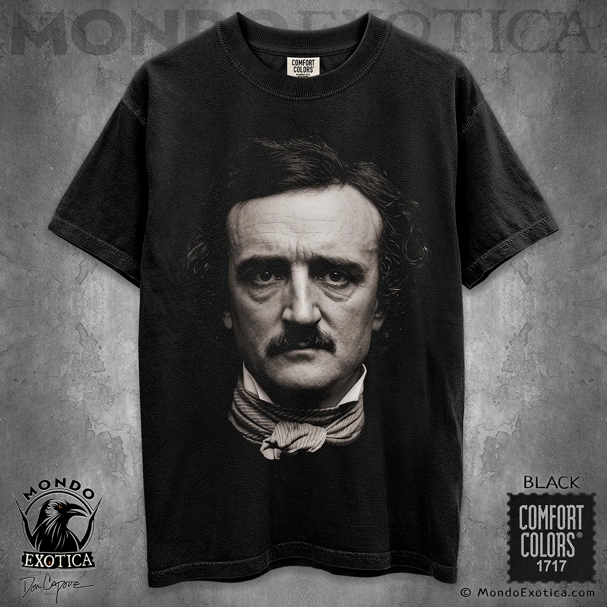 Edgar Allan Poe T-Shirt featuring original portrait artwork by Don Capone