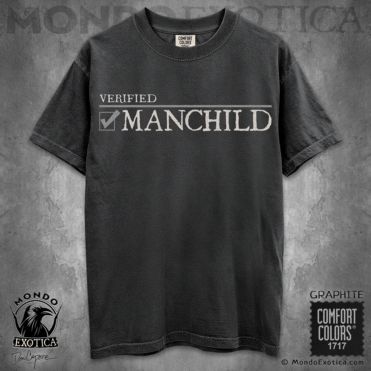 Manchild T-Shirt featuring original Don Capone artwork for husbands and boyfriends