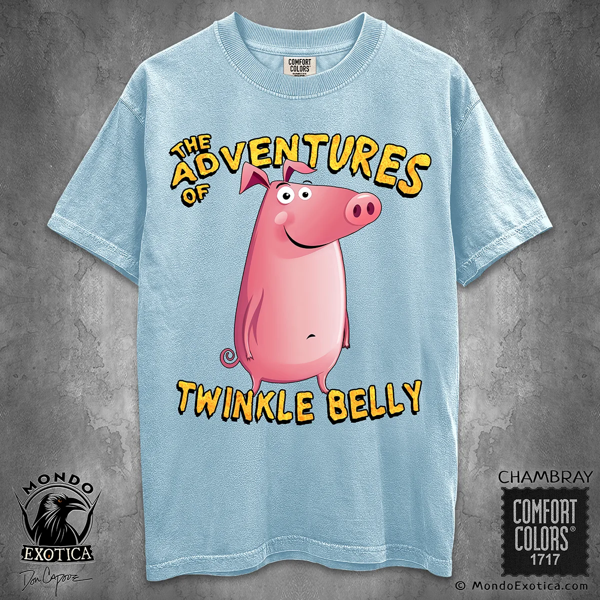 Twinkle Belly the Pig T-Shirt featuring original pig artwork by Don Capone