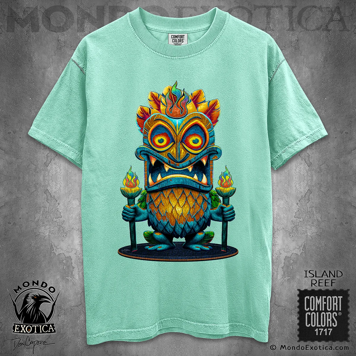 Vintage Tiki T-Shirt featuring original retro tiki artwork by Don Capone